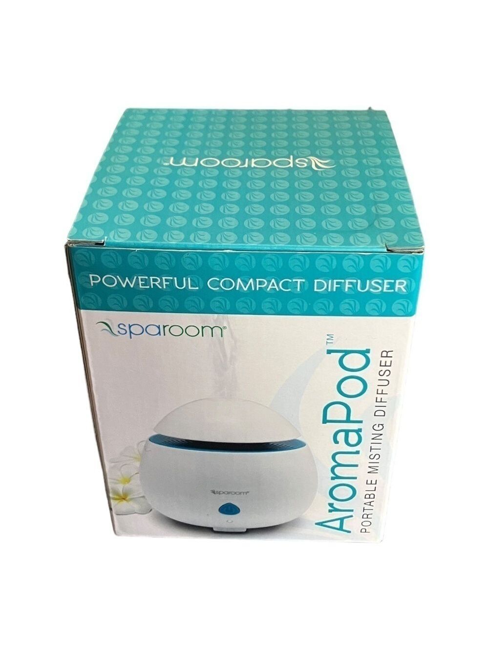 Sparoom Aroma Pod Powerful Portable Misting Diffuser White Unused 3.75"